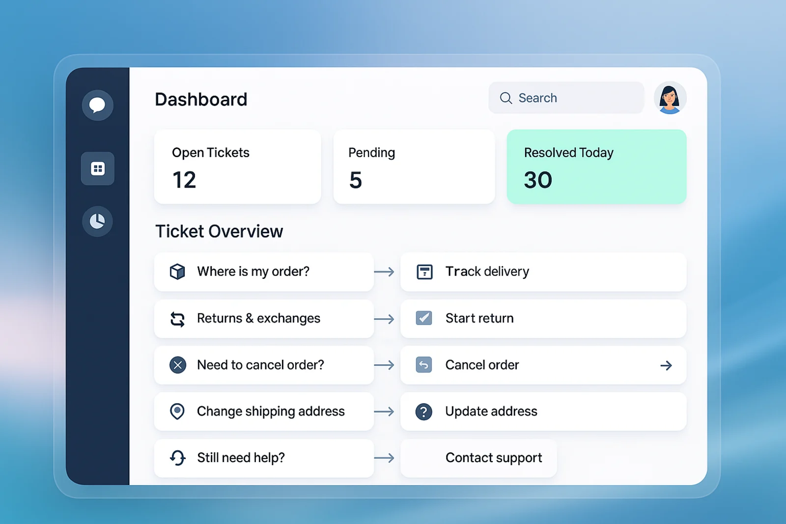 Self-Service AI interface